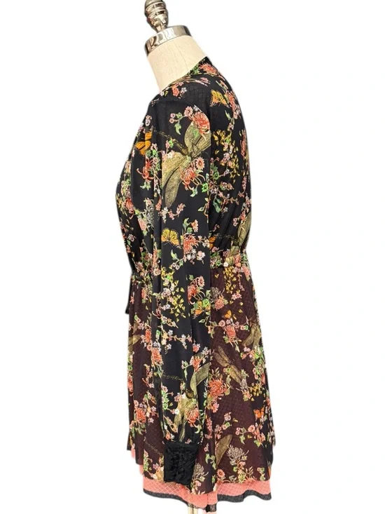 We Are HAH Make It A Double Reversible Floral Lace Robe Dress Medium - Picture 5 of 13